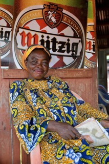 Woman in traditional dress, near Yokadouma, East Region, Cameroon, Africa