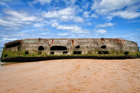 Mulberry Harbour, Remains on sandy beach Beach, No Trespassing, Danger, Atlantic Wall, D-Day,