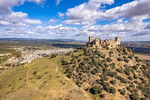 The castle Castillo de Almodóvar del Río and the village Almodóvar del Río, Andalusia, Spain,
