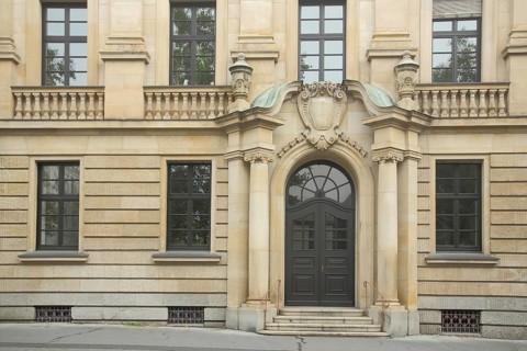 Hessian Ministry of Science and Art, Hessian, portal, house facade, Rheinstraße, Wiesbaden, Taunus,