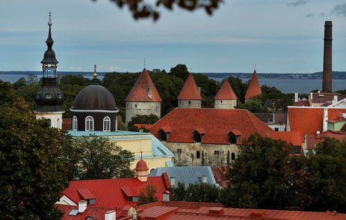 The urban and picturesque appearance of the Estonian capital Tallinn here on 18/09/2018 is a