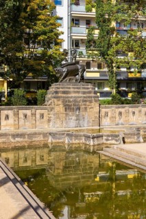 The Europe Fountain with the bronze figure group Europe on the Bull, made by the Dresden sculptor