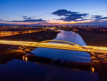 Waldschlösschen Bridge in the evening