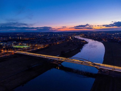 Waldschlösschen Bridge in the evening