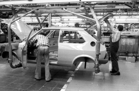 Production of the Golf at the VW plant on 10. 05. 1979 in Wolfsburg, Germany, Europe
