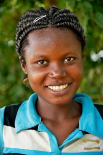 Young woman, portrait, Nkala, Bandundu Province, Democratic Republic of the Congo