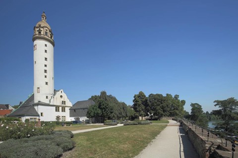 Renaissance Old Castle with Tower, Höchst, Main, Frankfurt, Hesse, Germany, Europe