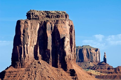 Eroded rock formation the Mittens, sandstone rocks in Monument Valley Navajo Tribal National Park,