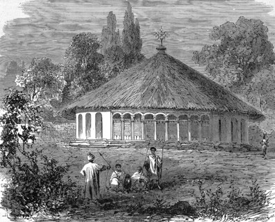 The Round Church in Shelikut in Abyssinia, 1869, today Ethiopia, Historic, digitally restored