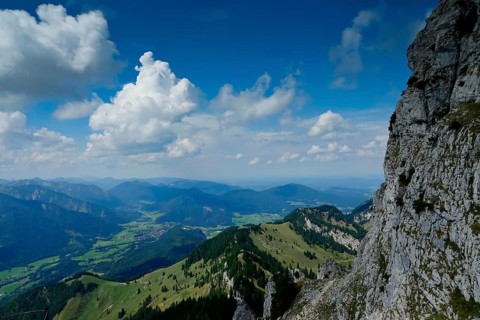 View from the Wendelstein into the surroundings, August, Bavaria, Germany, Europe