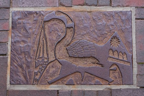 Artwork, Young Art on Old Paths project, Bad Doberan, Mecklenburg-Western Pomerania, Germany,