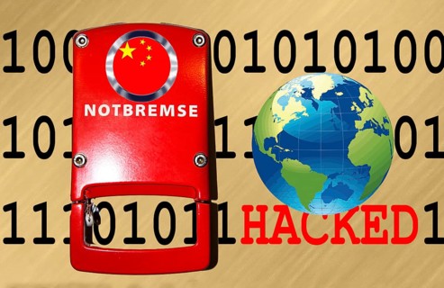 Symbolic image, hacking China, cyber security, cyber attacks worldwide, computer crime, digital IT