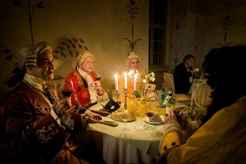 Masquerade ball at Rammenau Baroque Palace, Rammenau Palace in Rammenau near Bischofswerda in the