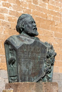 Statue of Adolfo Cozza, Orvieto, Umbria, Italy, Europe