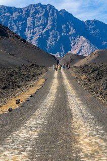 Path near vulcano on. Fogo. Cabo Verde. Africa