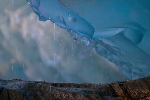 Melting ice of the Svartisen glacier, Helgeland, Norway, Europe