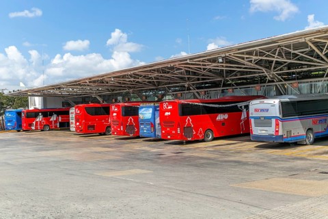 ADO bus terminal downtown city centre, Cancun, Quintana Roo, Yucatan Peninsula, Mexico, Central