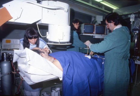Ruhr. Hospital. Cardiac catheter examination 1981