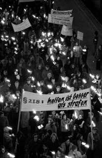 The woman's protests of the SPD, DGB and DKP against the abortion paragraph 218 on 26.2.1975 in