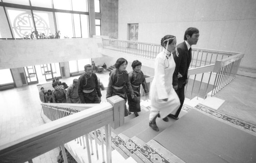 Faces of Mongolia under communist rule 1982 shows this photo.wedding party, MNG, Mongolia, Asia