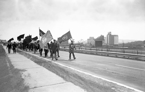 The 1964 Easter March led by the Campaign for Disarmament, here in Bremen on 29. 3. 1964, was