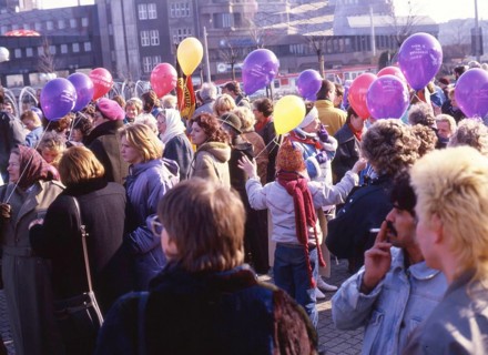 For equal rights. here on 7. 3. 1987 in Dortmund, Dortmund. International Women's Day