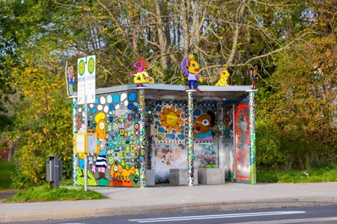 Borna is a large district town in Saxony, about 30 km south of Leipzig. A new stop by the artist