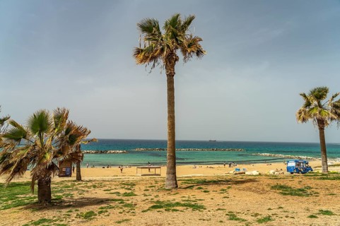 At Venus Beach in Paphos, Cyprus, Europe