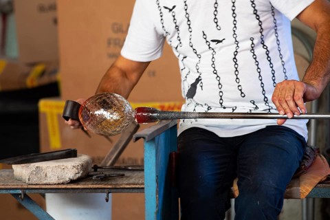 Production of the famed Murano glass, glassblowing, Murano, Venice, Veneto, Italy, Europe