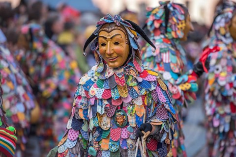 Spättlehansel in the carnival procession, Big Fasendumzug, Alemannic Fasnacht, Gengenbach,