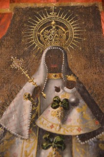 Oil painting of the Black Madonna in the church Iglesia de San Martín, Trujillo, Provinz Cáceres,