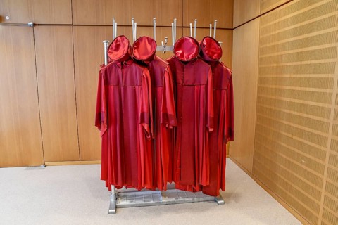 Red robes in the back room of the Federal Constitutional Court's conference room, Karlsruhe,