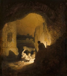 Travellers Resting (The Rest on the Flight into Egypt?), Painting by Rembrandt van Rijn (1606)