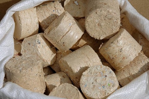 Firewood, wood briquette pressed from wood fibre
