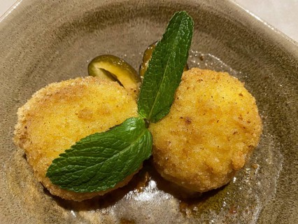 Dessert, plum dumplings, food, Scena, Scena, South Tyrol, Autonomous Province of Bolzano, Italy,