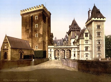 The Castle of Henry IV, Pau, Pyrenees, France, ca 1890, Historical, digitally restored reproduction