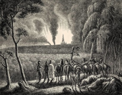 The Battle of Smolensk, the first major battle of the French invasion of Russia, 16–18 August 1812