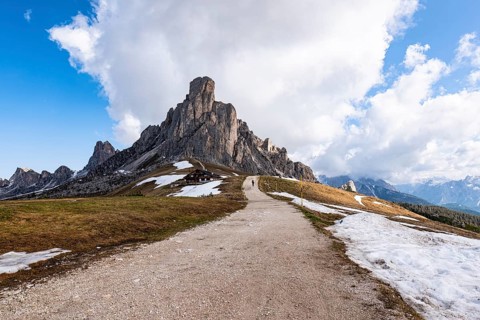 Mount Regusela on Giau Pass in the dolomites