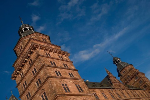 View of Johannisburg Castle in Aschaffenburg, Germany, Europe