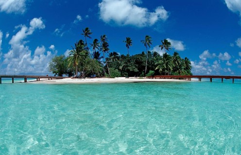 View of Maldives Island, Maldives, Indian Ocean, Medhufushi, Meemu Atoll, Asia