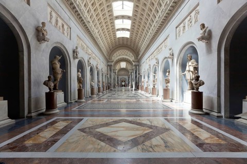 Marble Roman sculptures section Vatican Museum Rome Italy