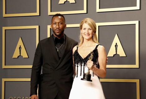 Laura Dern and Mahershala Ali at the 92nd Academy Awards, Press Room held at the Dolby Theatre in
