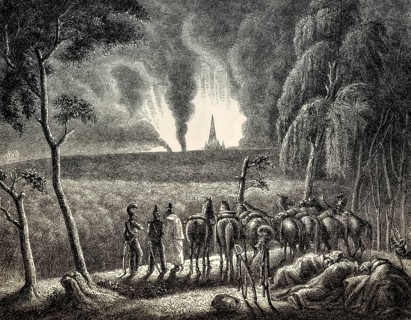 The Battle of Smolensk, the first major battle of the French invasion of Russia, 16–18 August 1812