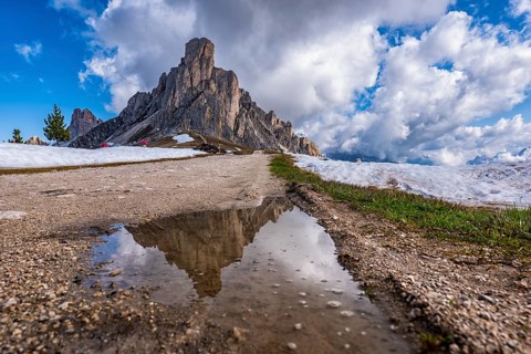 Mount Regusela on Giau Pass in the dolomites