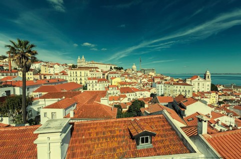 Historic old district Alfama in Lisbon, Portugal, Europe