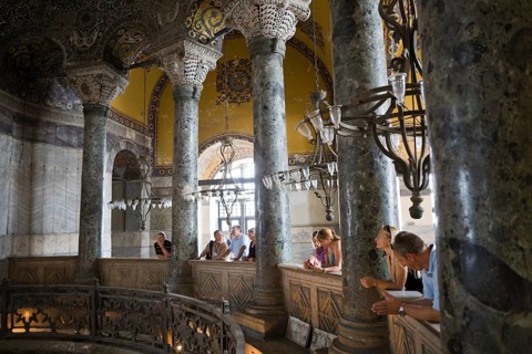 Gallery in Hagia Sophia, Istanbul, Turkey, Asia