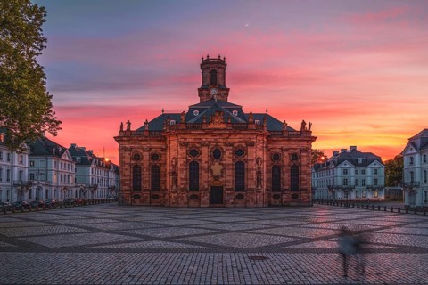 View of the Ludwigskirche in Saarbrücken, Germany, Europe
