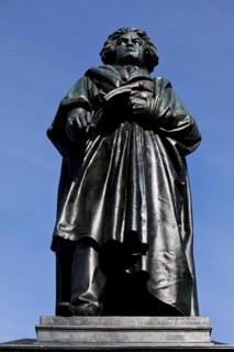 The Beethoven Monument commemorates the famous composer Ludwig van Beethoven on Münsterplatz, Bonn,