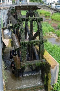 Water pumping wheel on the Altach, Zeil am Main, Lower Franconia, Bavaria, Germany, Europe