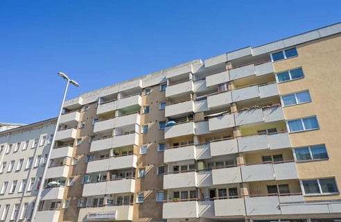 Prefabricated buildings, Stromstraße, Moabit, Mitte, Berlin, Germany, Europe